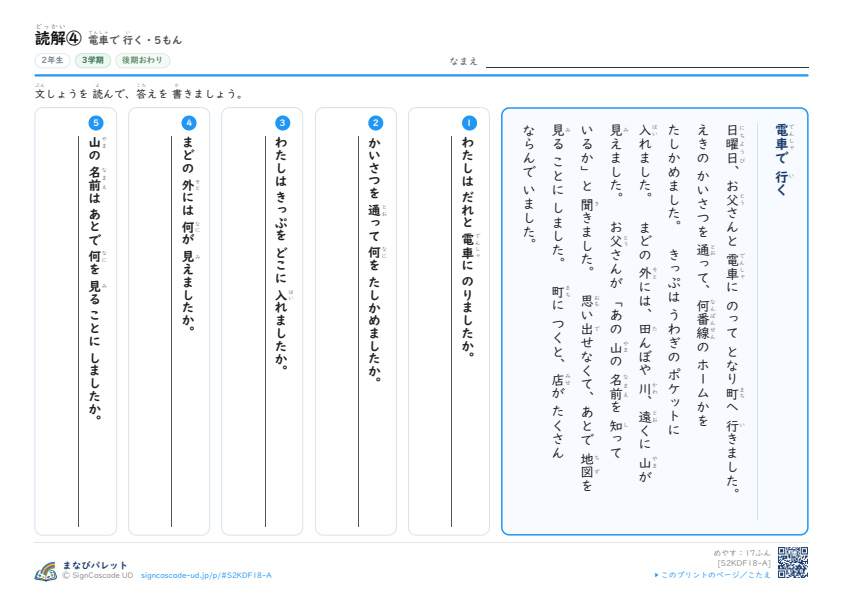 読解④　電車で 行く プレビュー