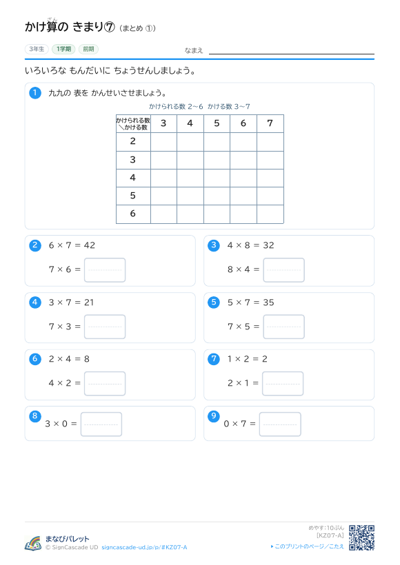 かけ算の きまり⑦ まとめ ① プレビュー